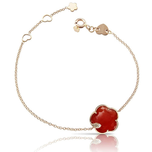 Pasquale Bruni Jewelry - Petit Joli 18K Rose Gold Carnelian Diamond Bracelet | Manfredi Jewels