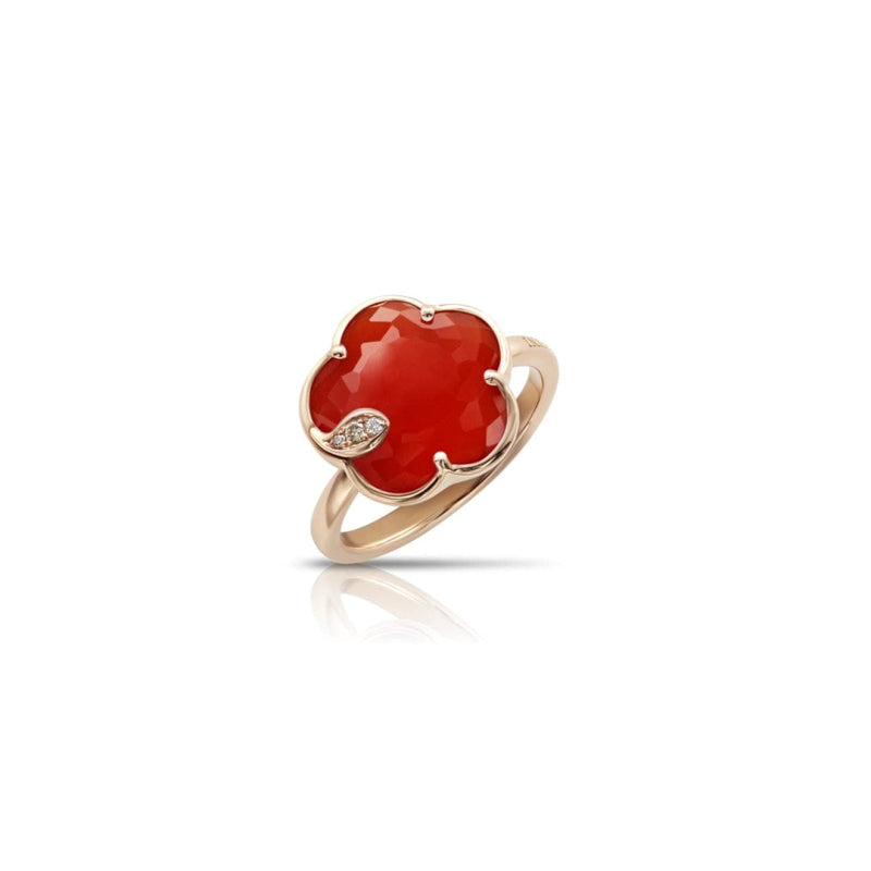 Pasquale Bruni Jewelry - Petit Joli 18K Rose Gold Carnelian Diamond Ring | Manfredi Jewels