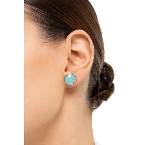 Pasquale Bruni Jewelry - Petit Joli 18k Rose Gold Sea Moon Gem Diamond Stud Earrings | Manfredi Jewels