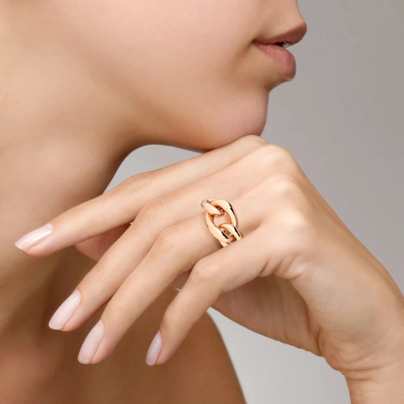 Pomellato Jewelry - Catene 18K Rose Gold Chain Link Ring | Manfredi Jewels