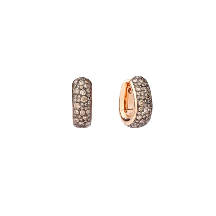 Pomellato Jewelry - Iconica 18K Rose Gold Bold Brown Diamond Hoop Earrings | Manfredi Jewels