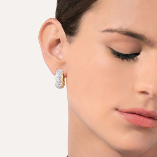 Pomellato Jewelry - Iconica 18K Rose Gold Bold Diamonds Pavé Hoop Earrings | Manfredi Jewels