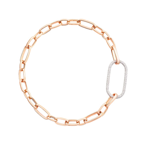 Pomellato Jewelry - Iconica 18K Rose Gold Chain Diamond Link Necklace | Manfredi Jewels
