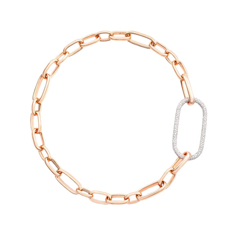 Iconica 18K Rose Gold Chain Diamond Link Necklace