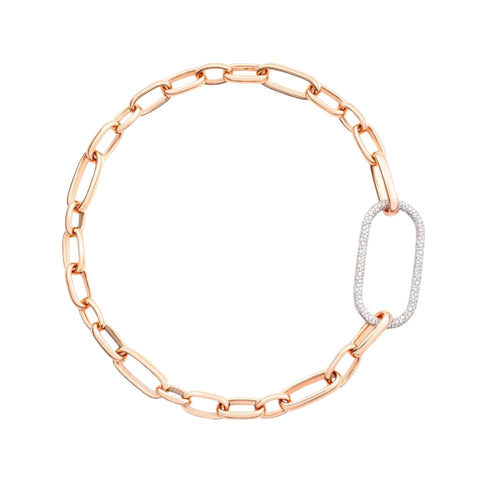Iconica 18K Rose Gold Chain Diamond Link Necklace
