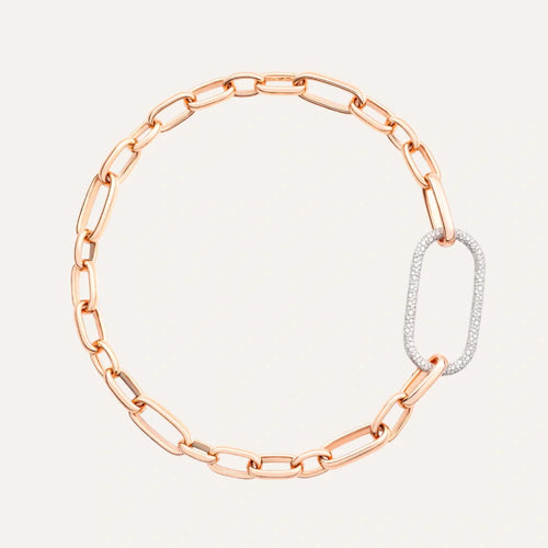 Pomellato Jewelry - Iconica 18K Rose Gold Chain Diamond Link Necklace | Manfredi Jewels