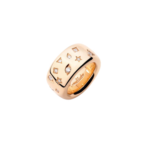 Iconica 18K Rose Gold Diamond Fancy Setting Large Ring
