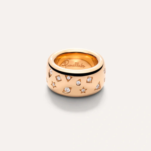 Pomellato Jewelry - Iconica 18K Rose Gold Diamond Fancy Setting Large Ring | Manfredi Jewels