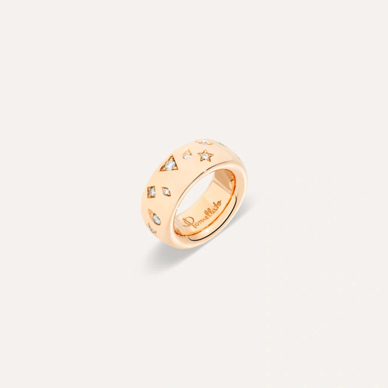 Pomellato Jewelry - Iconica 18K Rose Gold Diamond Fancy Setting Medium Ring | Manfredi Jewels