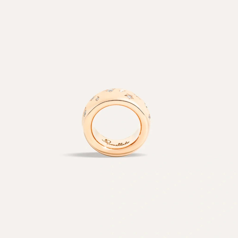 Pomellato Jewelry - Iconica 18K Rose Gold Diamond Fancy Setting Medium Ring | Manfredi Jewels