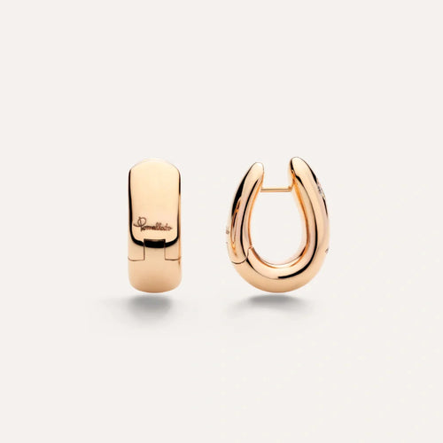 Pomellato Jewelry - Iconica 18K Rose Gold Diamond Hoop Earrings | Manfredi Jewels