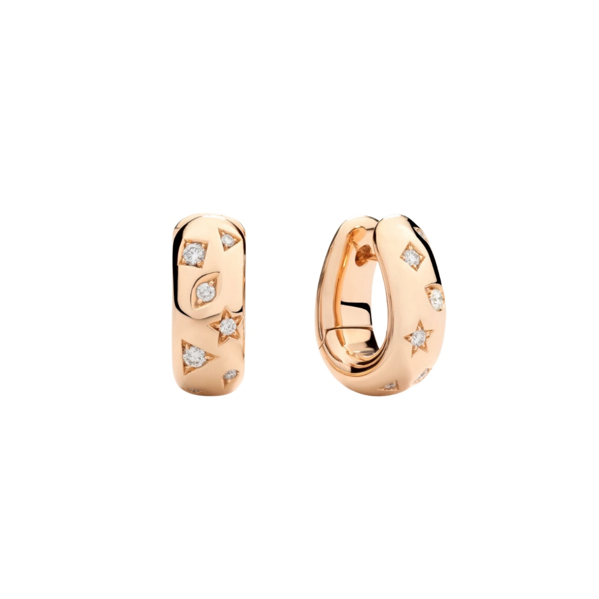 Pomellato Jewelry - Iconica 18K Rose Gold Diamond Hoop Earrings | Manfredi Jewels