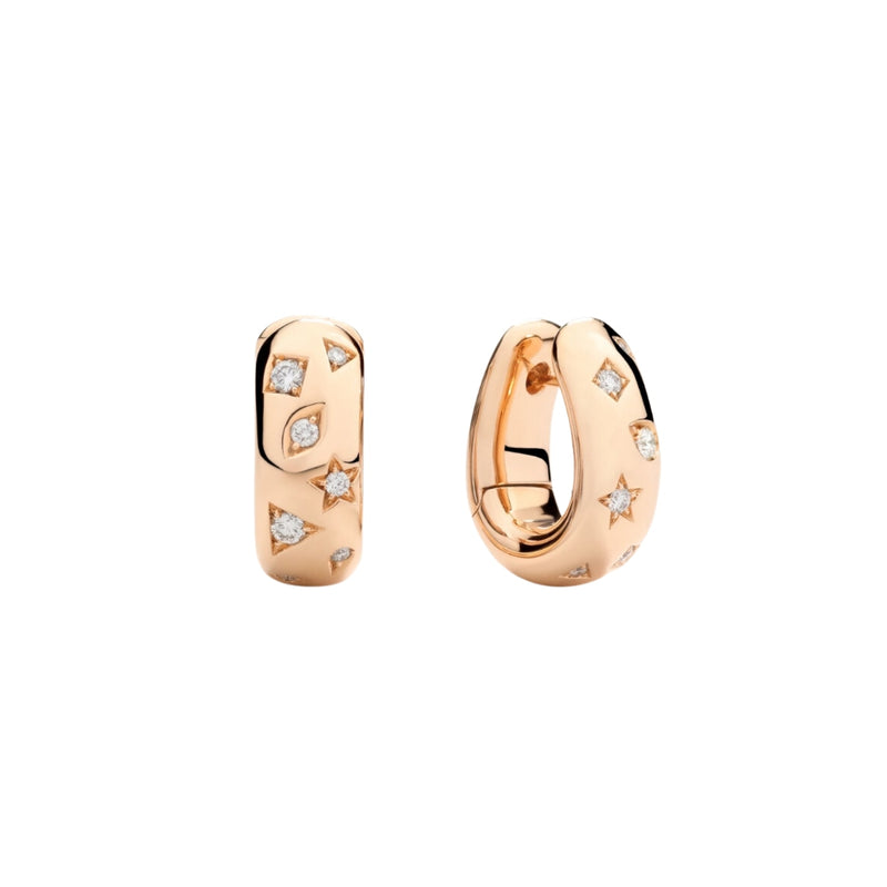 Pomellato Jewelry - Iconica 18K Rose Gold Diamond Hoop Earrings | Manfredi Jewels