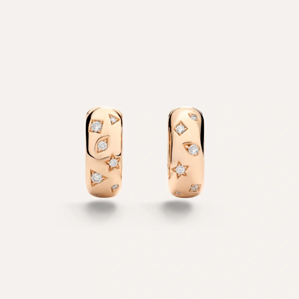 Pomellato Jewelry - Iconica 18K Rose Gold Diamond Hoop Earrings | Manfredi Jewels