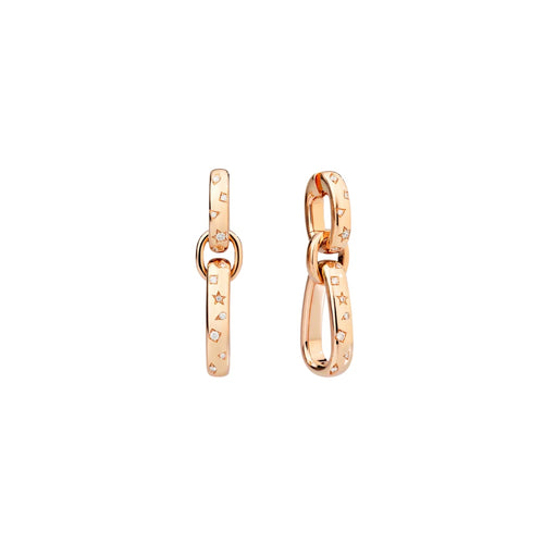 Pomellato Jewelry - Iconica 18K Rose Gold Diamond Pendant Earrings | Manfredi Jewels
