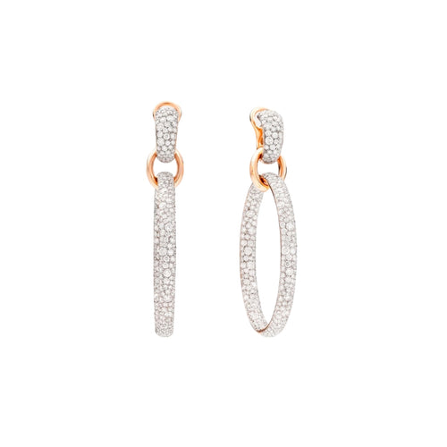 Pomellato Jewelry - Iconica 18K Rose Gold Diamonds Hoop Earrings | Manfredi Jewels