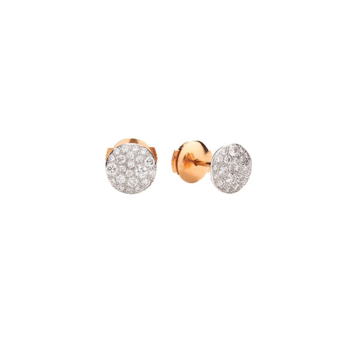 Iconica 18K Rose Gold Pavé Diamonds Stud Earrings