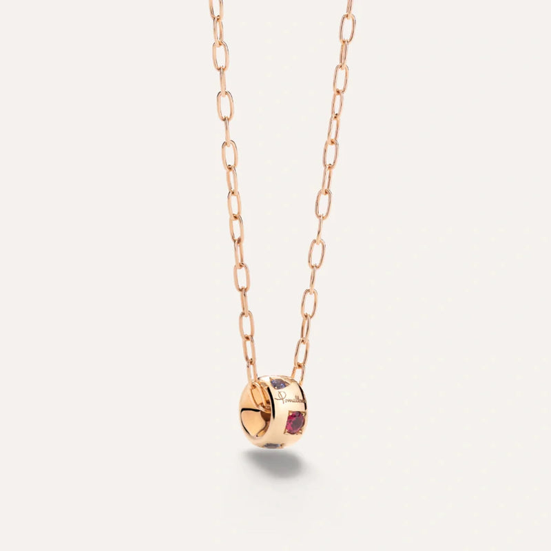 Pomellato Jewelry - Iconica 18K Rose Gold Mixed Gemstones Pendant Necklace | Manfredi Jewels