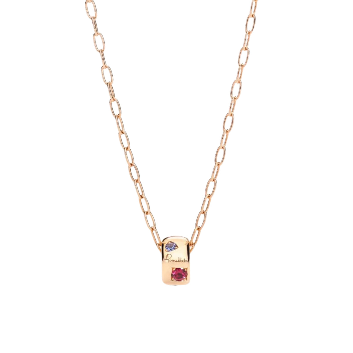 Pomellato Jewelry - Iconica 18K Rose Gold Mixed Gemstones Pendant Necklace | Manfredi Jewels