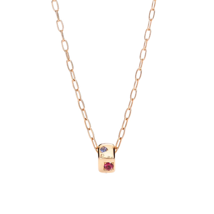 Pomellato Jewelry - Iconica 18K Rose Gold Mixed Gemstones Pendant Necklace | Manfredi Jewels