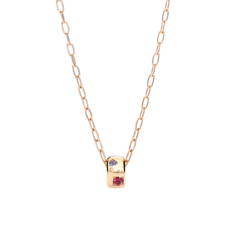 Iconica 18K Rose Gold Mixed Gemstones Pendant Necklace