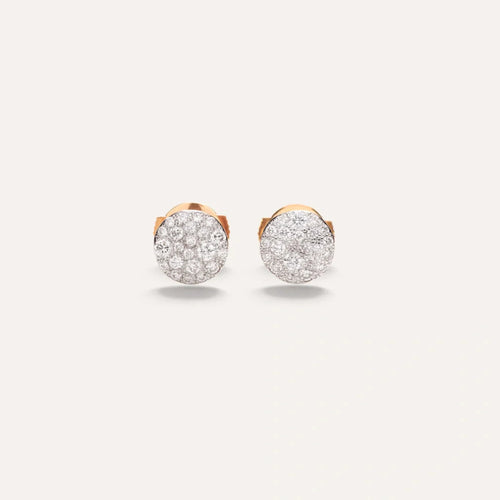 Pomellato Jewelry - Iconica 18K Rose Gold Pavé Diamonds Stud Earrings | Manfredi Jewels