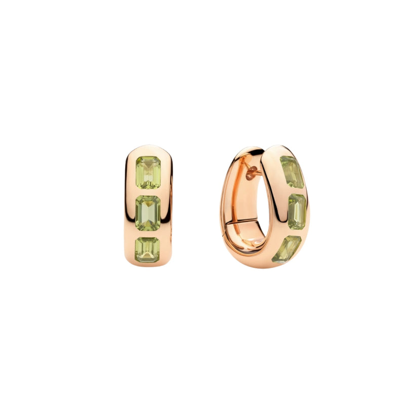 Pomellato Jewelry - Iconica 18K Rose Gold Peridot Hoop Earrings | Manfredi Jewels