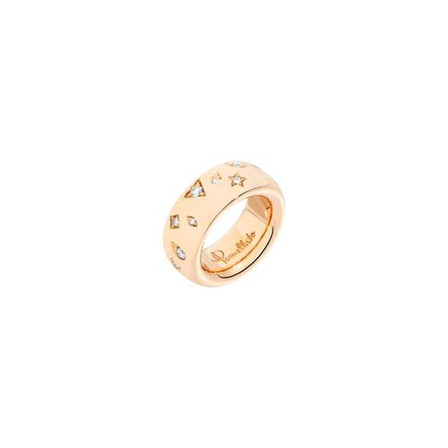 Pomellato Jewelry - Iconica 18K Rose Gold Slim Ring with Fancy Diamonds | Manfredi Jewels