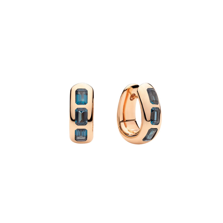 Pomellato Jewelry - Iconica 18K Rose London Blue Topaz Earrings | Manfredi Jewels