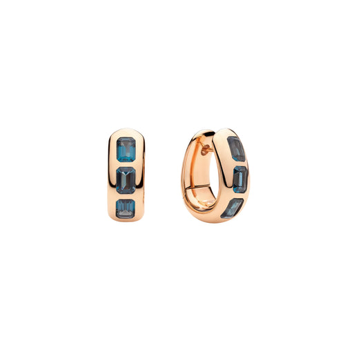 Pomellato Jewelry - Iconica 18K Rose London Blue Topaz Earrings | Manfredi Jewels