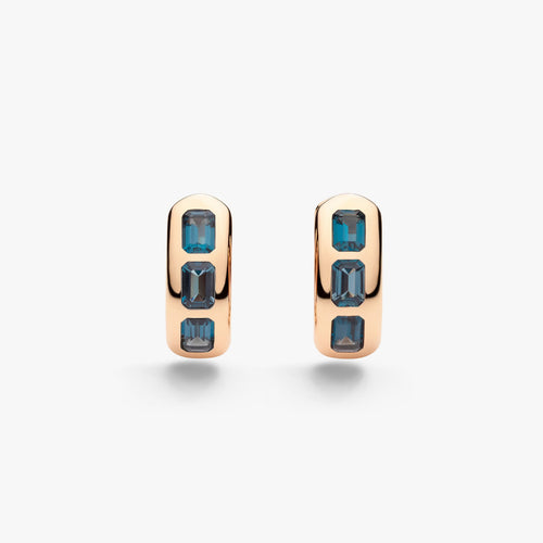 Pomellato Jewelry - Iconica 18K Rose London Blue Topaz Earrings | Manfredi Jewels
