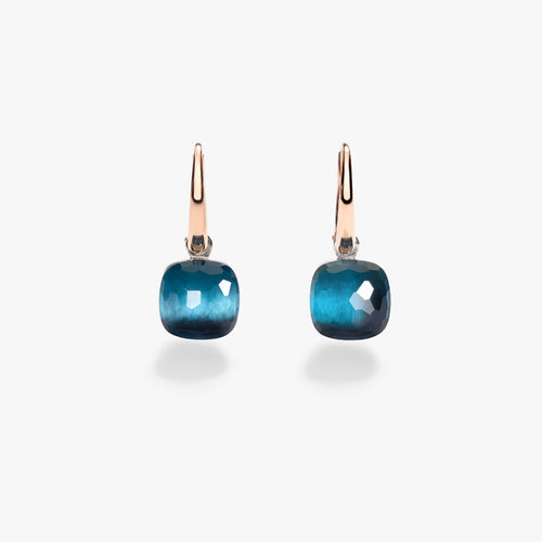 Pomellato Jewelry - Nudo 18K Rose and White Gold London Blue Topaz Petit Earrings | Manfredi Jewels
