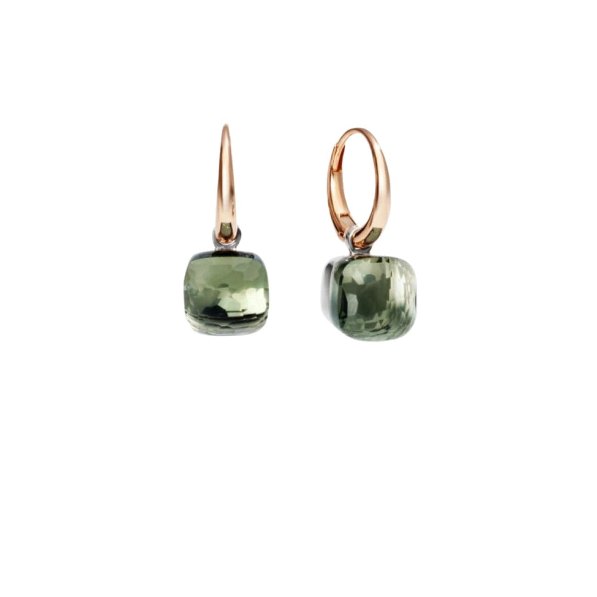 Pomellato Jewelry - Nudo 18K Rose and White Gold Prasiolites Petit Earrings | Manfredi Jewels