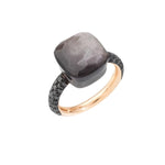 Pomellato Jewelry - Nudo 18K Rose Gold Black Diamond & Obsidian Ring | Manfredi Jewels
