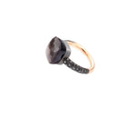 Pomellato Jewelry - Nudo 18K Rose Gold Black Diamond & Obsidian Ring | Manfredi Jewels