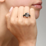 Pomellato Jewelry - Nudo 18K Rose Gold Black Diamond & Obsidian Ring | Manfredi Jewels