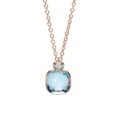 Nudo 18K Rose Gold Sky Blue Topaz Diamond Necklace