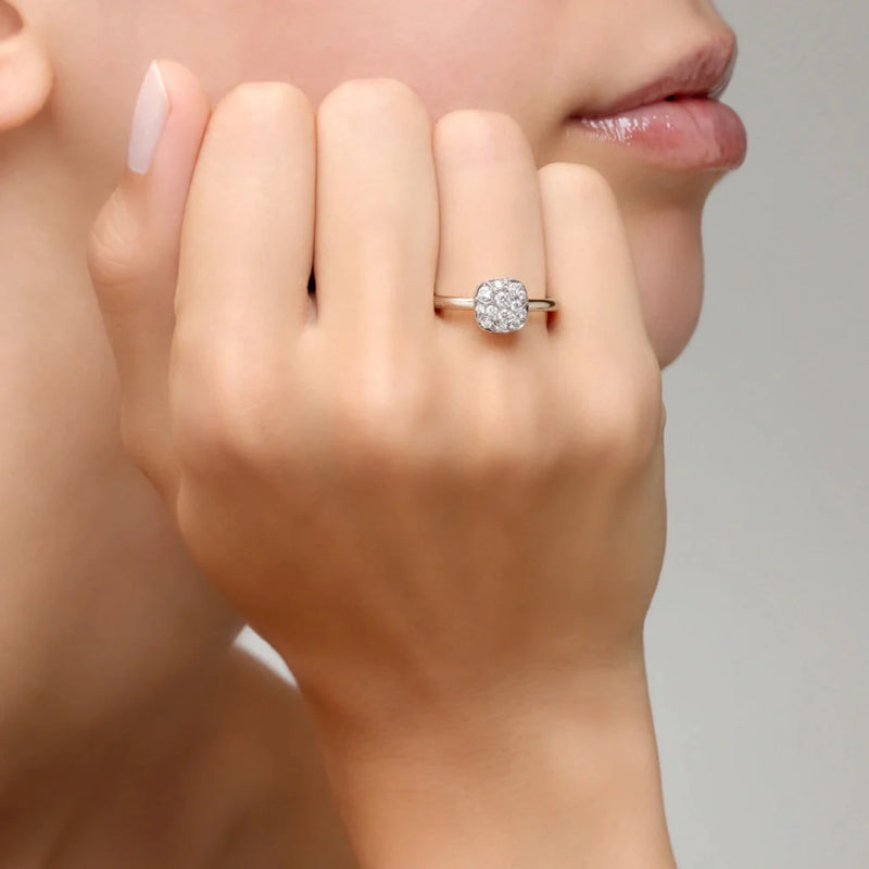 Pomellato Jewelry - Nudo 18K Rose Gold Diamond Pavé Band Ring | Manfredi Jewels