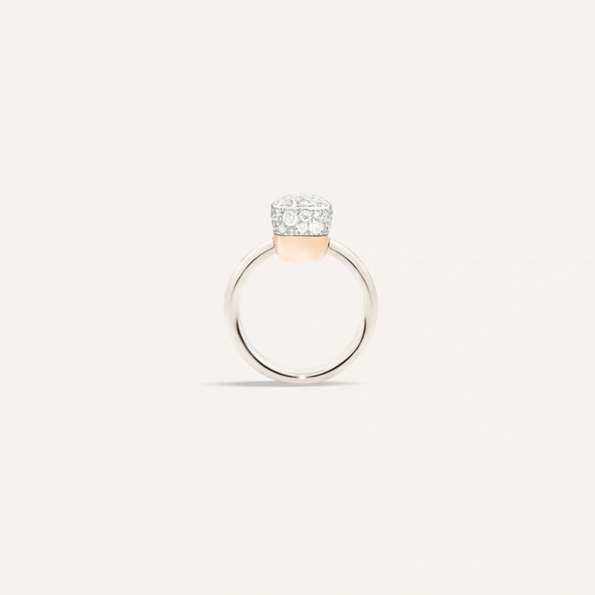 Pomellato Jewelry - Nudo 18K Rose Gold Diamond Pavé Band Ring | Manfredi Jewels
