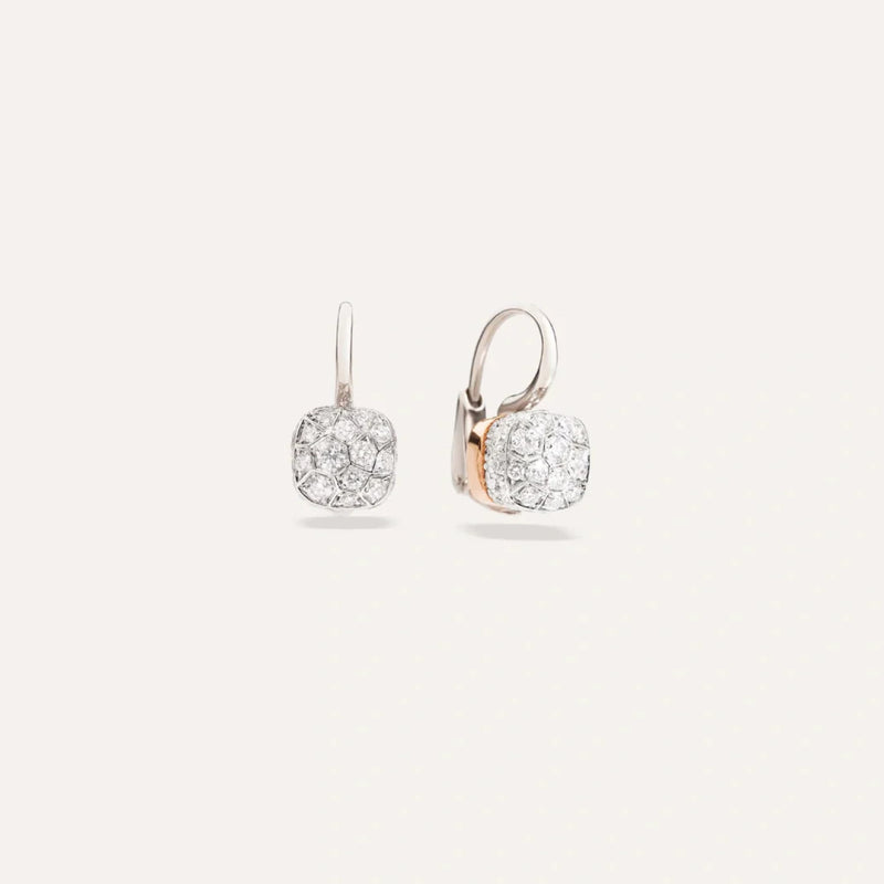 Pomellato Jewelry - Nudo 18K Rose Gold Diamonds Pavé Petit Earrings | Manfredi Jewels