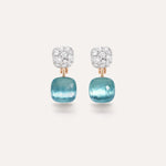 Pomellato Jewelry - Nudo 18K Rose Gold Double Sky Blue Topaz & Diamond Pavé Earrings | Manfredi Jewels