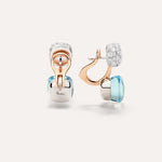 Pomellato Jewelry - Nudo 18K Rose Gold Double Sky Blue Topaz & Diamond Pavé Earrings | Manfredi Jewels