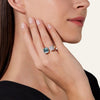 Pomellato Jewelry - Nudo 18K Rose Gold Double Sky Blue Topaz & Diamond Pavé Ring | Manfredi Jewels
