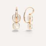 Pomellato Jewelry - Nudo 18K Rose Gold Double White Topaz & Diamond Pavé Classic Earrings | Manfredi Jewels