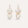 Pomellato Jewelry - Nudo 18K Rose Gold Double White Topaz & Diamond Pavé Classic Earrings | Manfredi Jewels