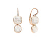 Pomellato Jewelry - Nudo 18K Rose Gold Double White Topaz & Diamond Pavé Classic Earrings | Manfredi Jewels