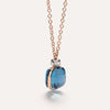 Pomellato Jewelry - Nudo 18K Rose Gold London Blue Topaz Mini Diamond Necklace | Manfredi Jewels