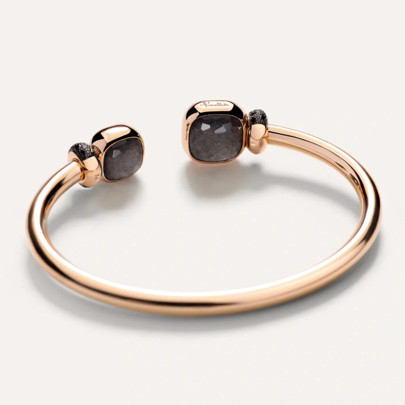 Pomellato Jewelry - Nudo 18K Rose Gold Obsedian & Black Diamond Bracelet | Manfredi Jewels