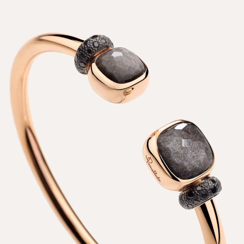 Pomellato Jewelry - Nudo 18K Rose Gold Obsedian & Black Diamond Bracelet | Manfredi Jewels