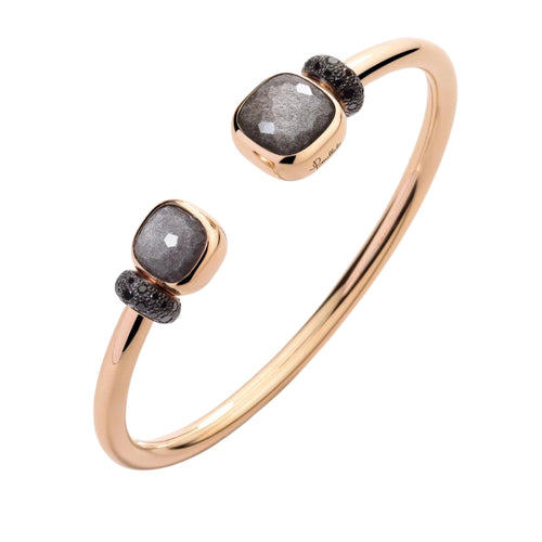 Pomellato Jewelry - Nudo 18K Rose Gold Obsedian & Black Diamond Bracelet | Manfredi Jewels